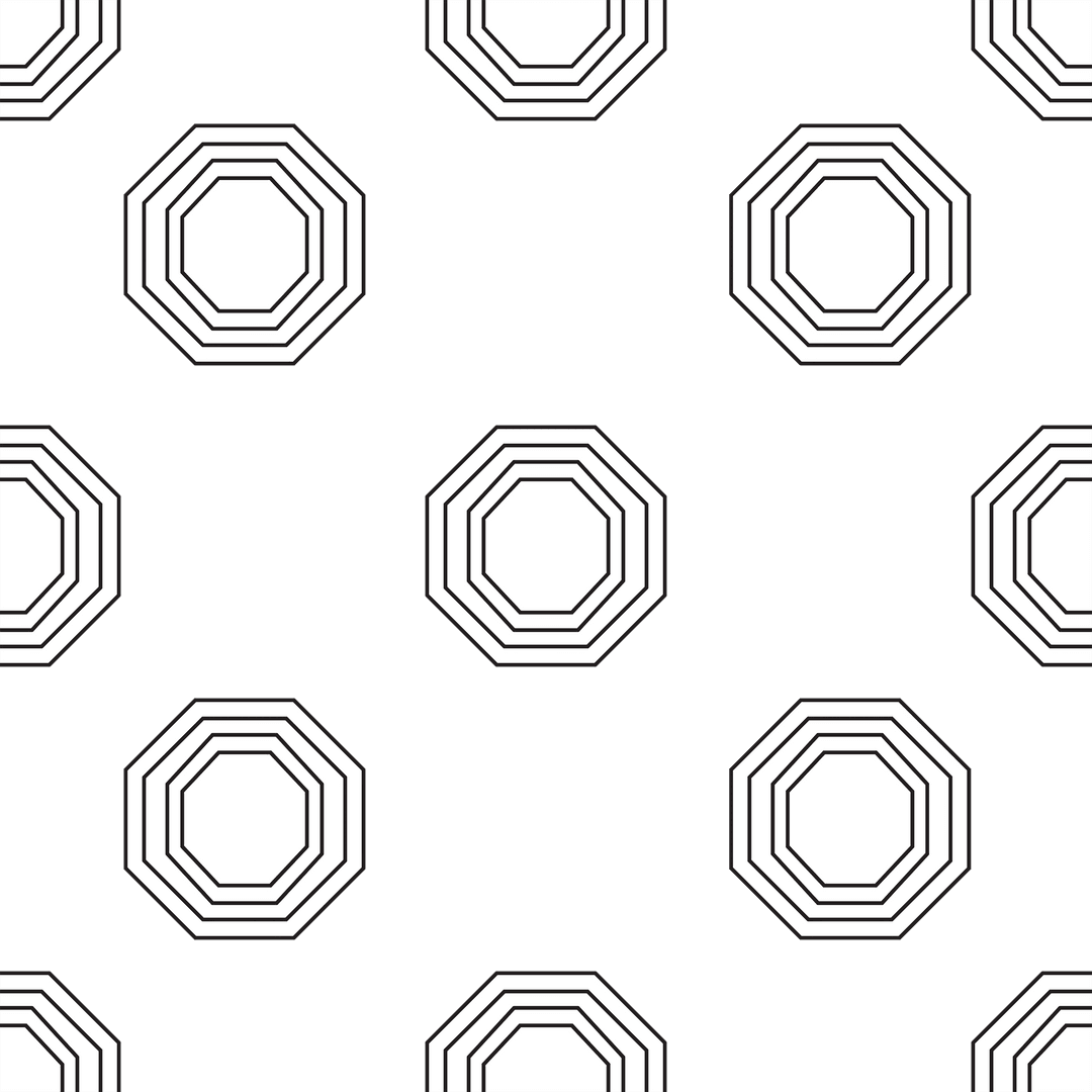 Transparent Geometric White Shapes Pattern on Black Background
