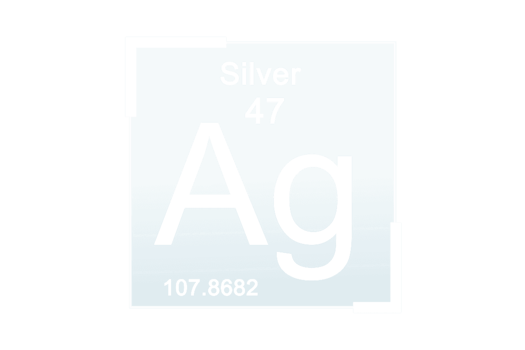 Silver Element Periodic Table on Transparent Background