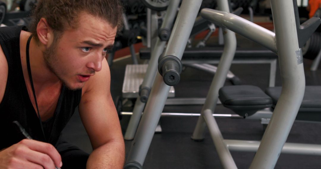 Man Resting in Gym after Workout - Free Images, Stock Photos and Pictures on Pikwizard.com