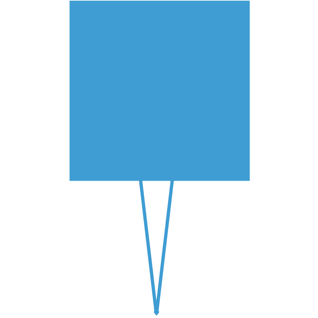 Blue Square Board with Copy Space on Transparent Background