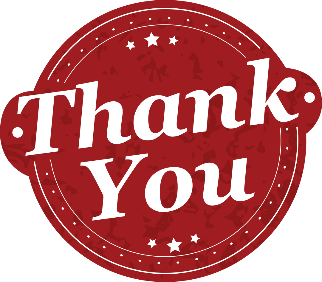 Transparent Circle Badge Thank You Red Design