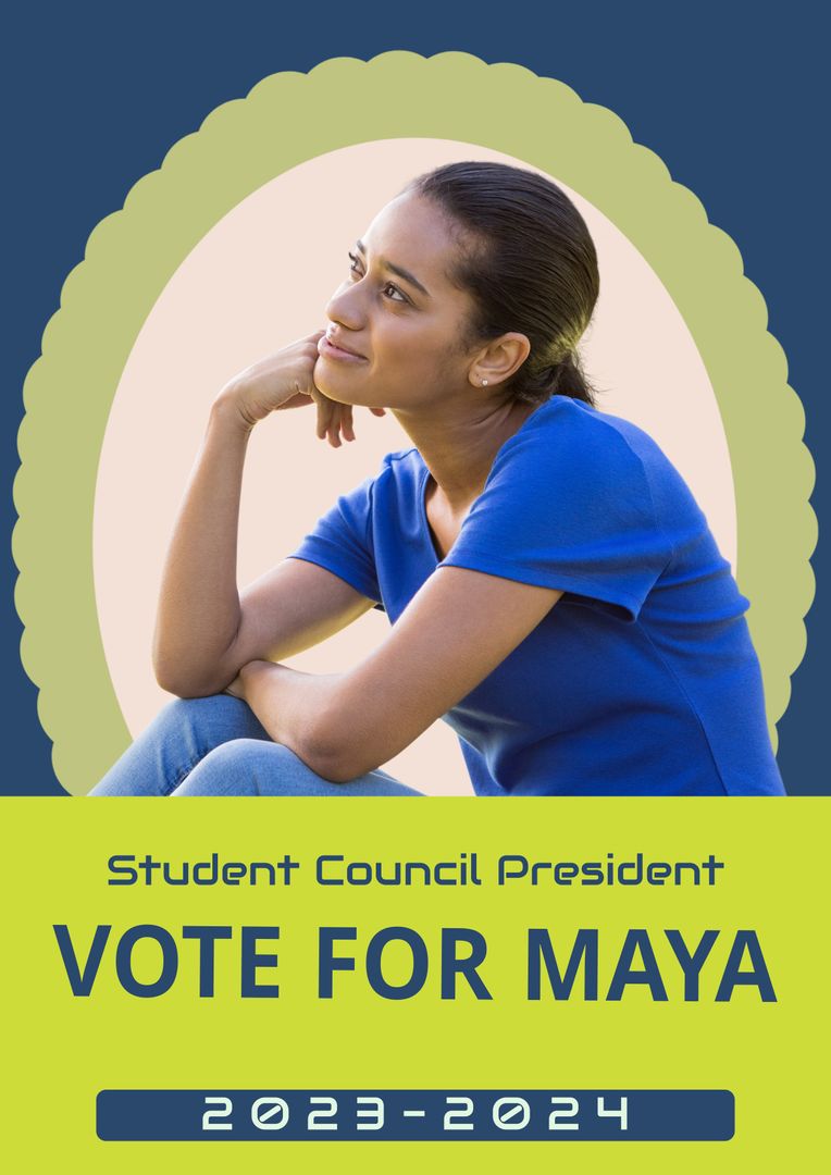 Engaged Female Student Candidate In School Election Poster - Download Free Stock Templates Pikwizard.com