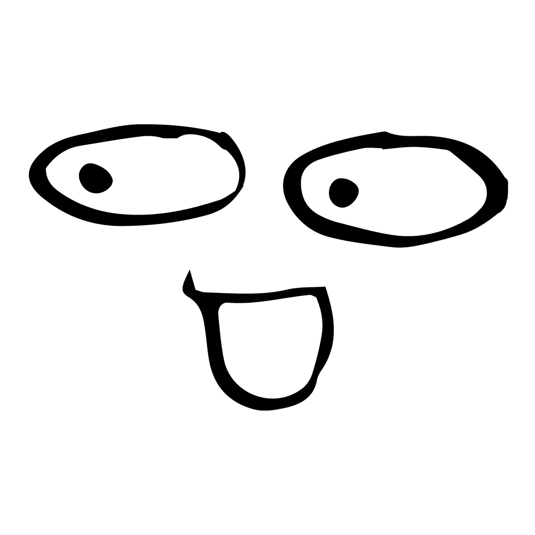 Black Smiling Face Clipart on Transparent Background