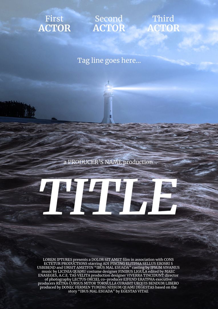 Lighthouse Standing Strong Among Turbulent Waves at Sea