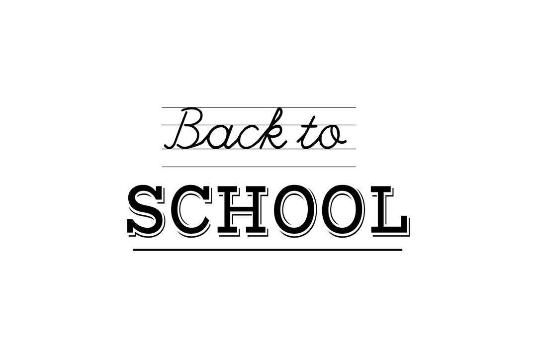 Back to School Textual Graphic on Transparent Background