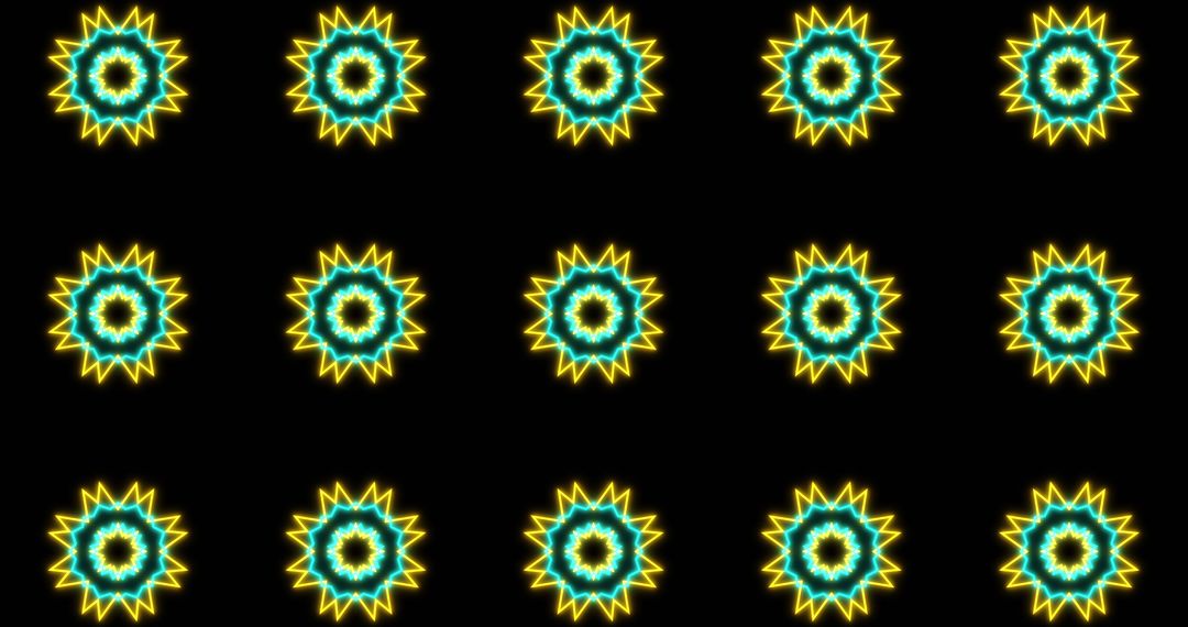 Seamless Loop Kaleidoscope Neon Pattern Hypnotic Motion