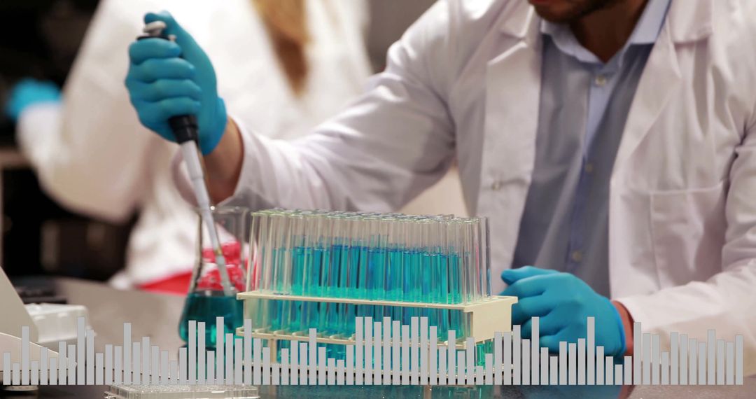 Scientist Conducting Experiment in Modern Laboratory with Technology Interface