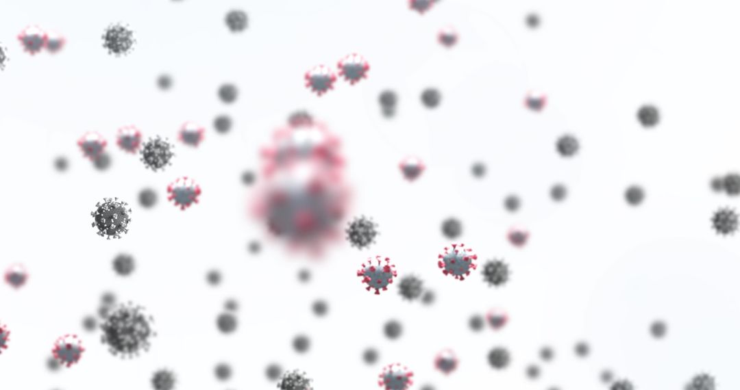 Microscopic View of Virus Cells Floating Invisibly