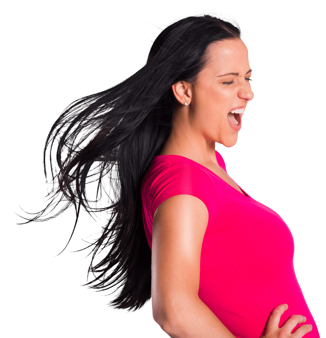 Transparent Joyful Woman Singing with Expression