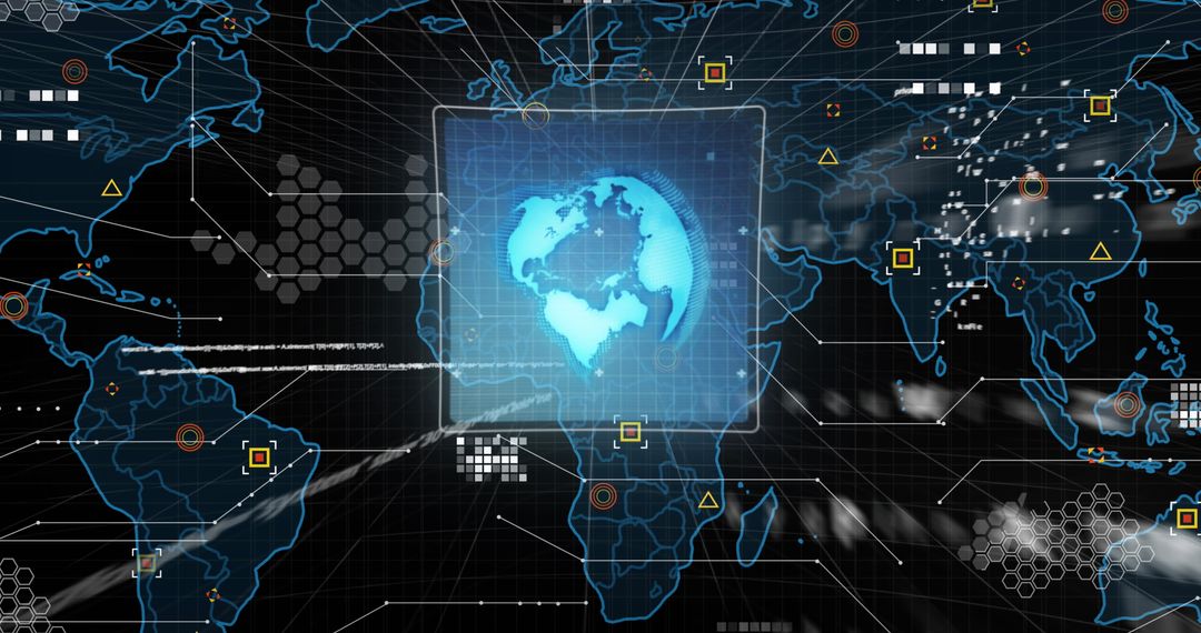 Technological Global Network with Digital Data Overlay