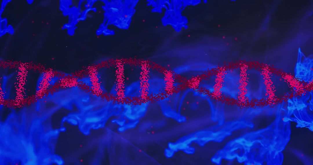 DNA Strand and Binary Code in Digital Technology Concept