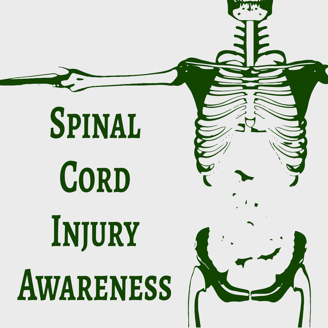 Spinal Cord Injury Awareness with Skeletal Illustration