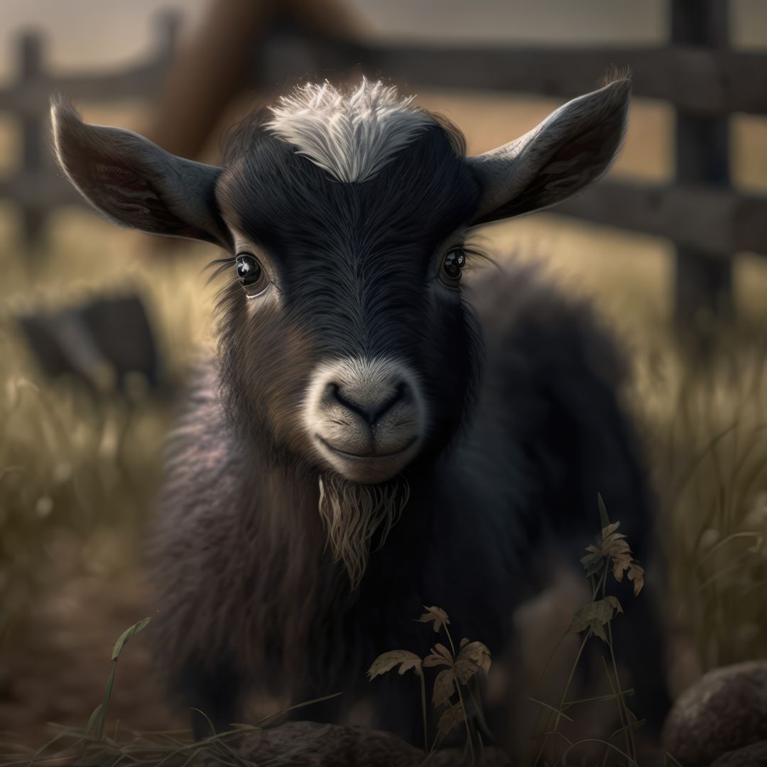Close up of cute pygmy goat in field, created using generative ai technology - Free Images, Stock Photos and Pictures on Pikwizard.com