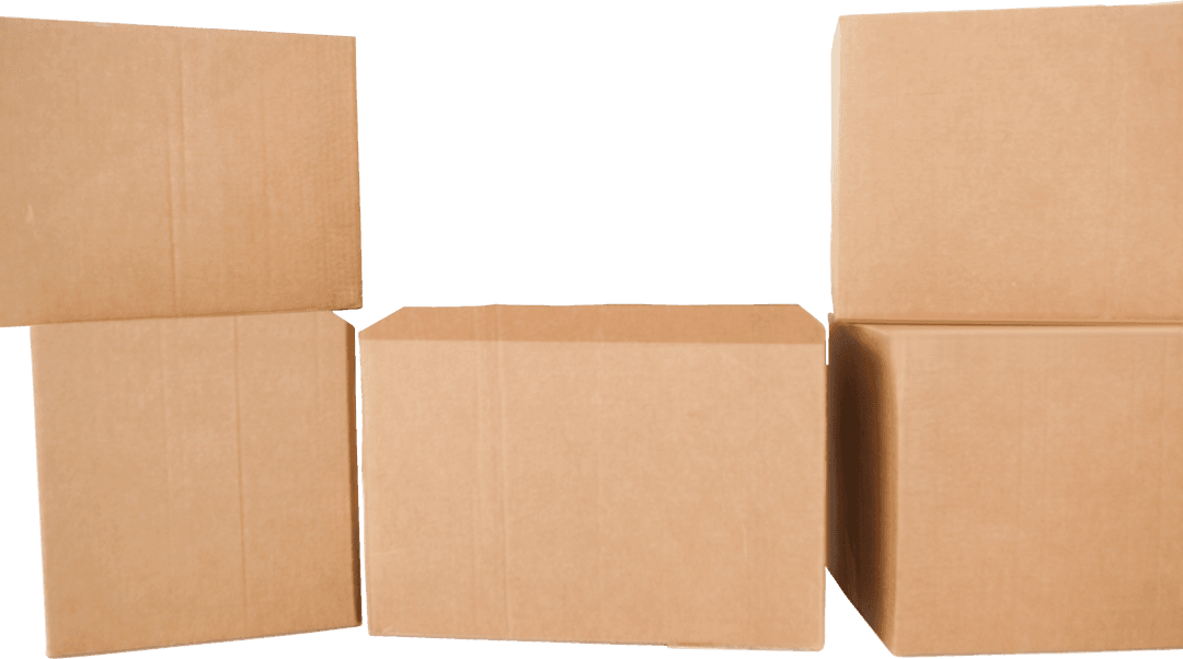 Transparent Background Brown Cardboard Boxes Arrangement