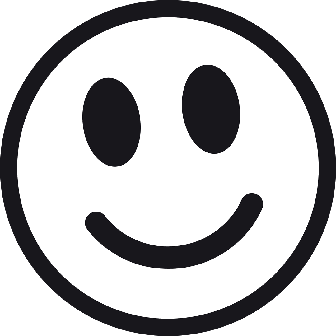 Flat Design Smiley Face on Transparent Background