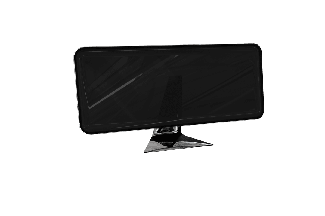 Digital Black Screen Monitor on Transparent Background