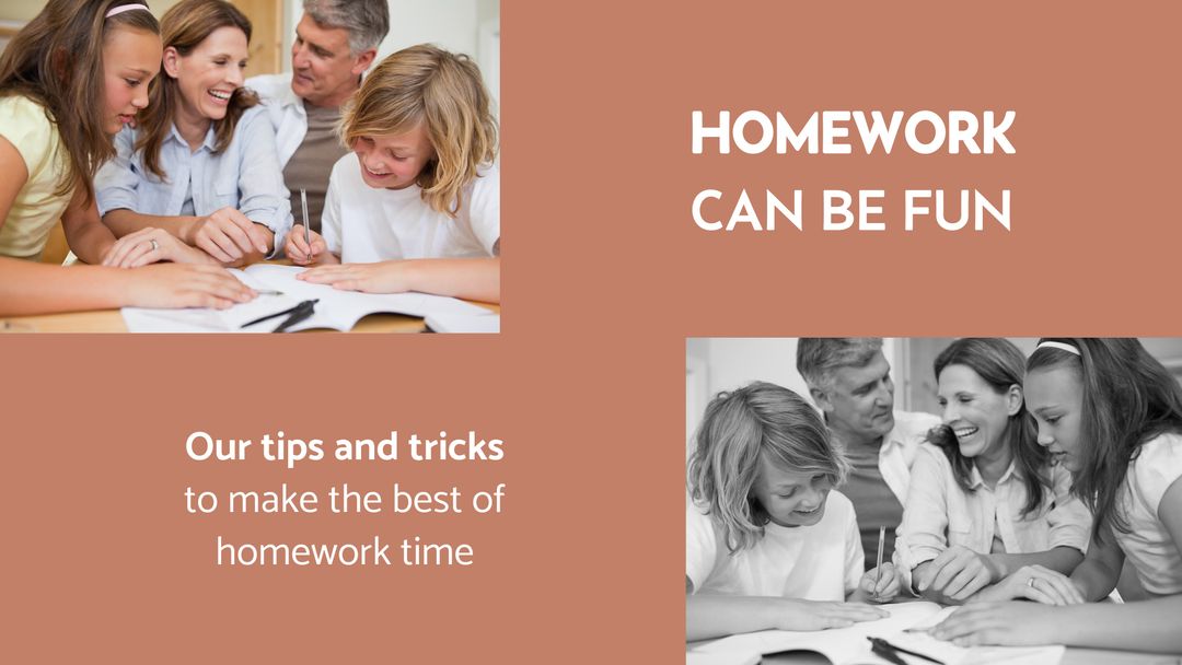 Parents and Children Enjoying Homework Time Together - Download Free Stock Templates Pikwizard.com