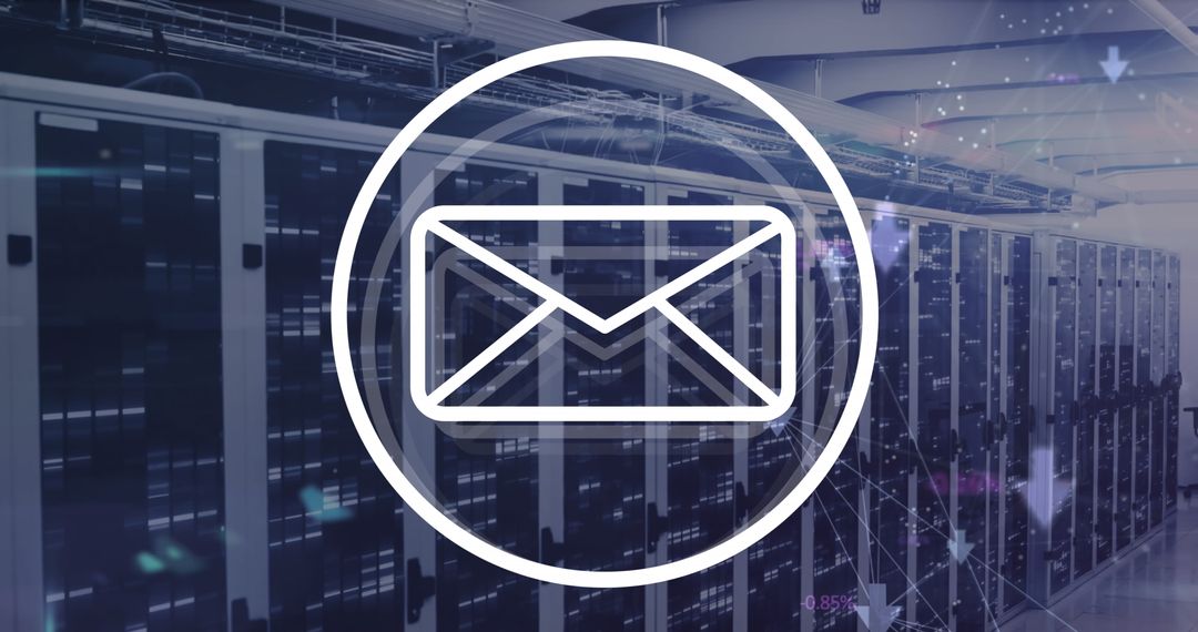 Digital Messaging Symbol in Modern Server Room
