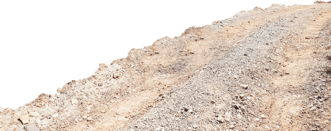 Isolated Dirt Road Path with Rocks and Dust on Transparent Background
