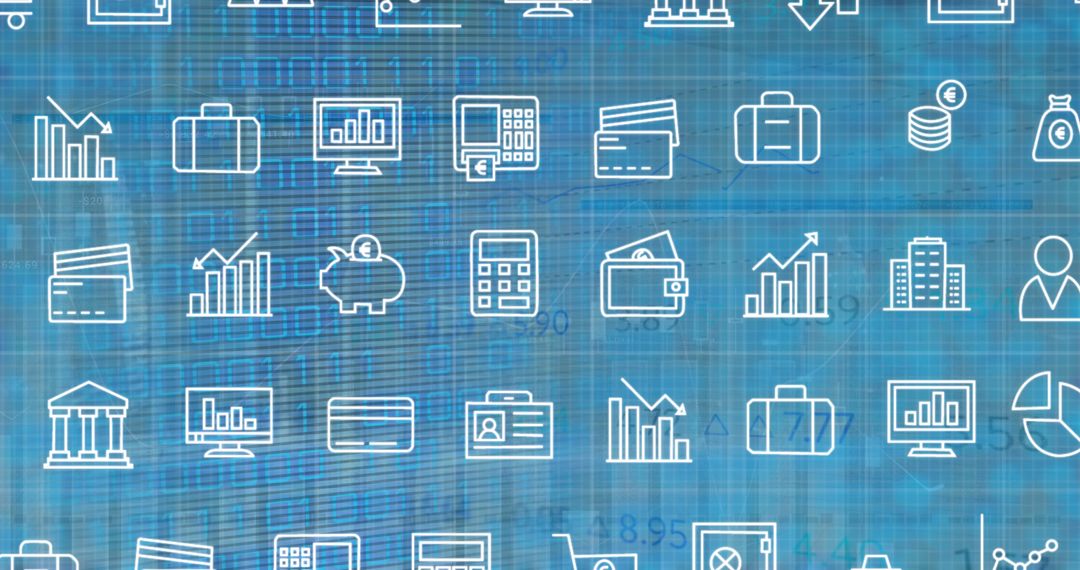 Digital Interface with Business and Financial Icons