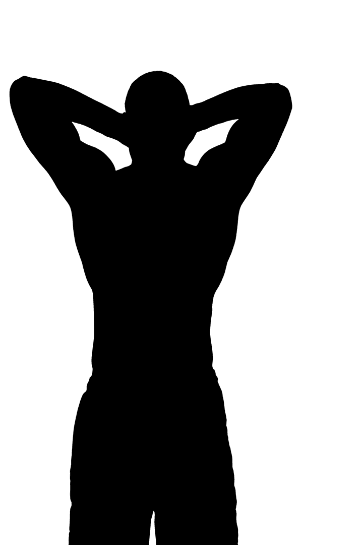 Transparent Silhouette of Strong Man Flexing Muscles for Fitness Concepts