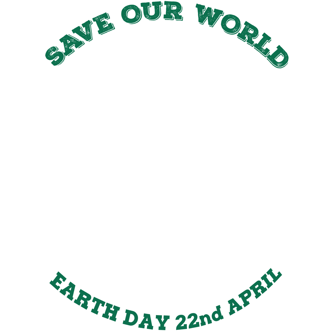 Transparent Illustration of Earth Day Text with Eco Theme