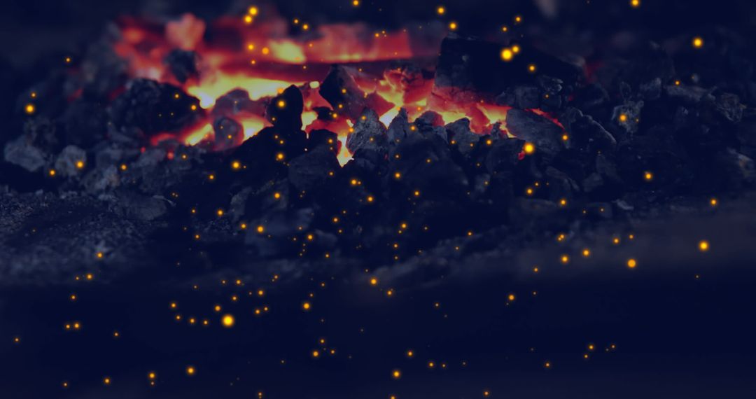 Abstract Glowing Particles Over Defocused Fire