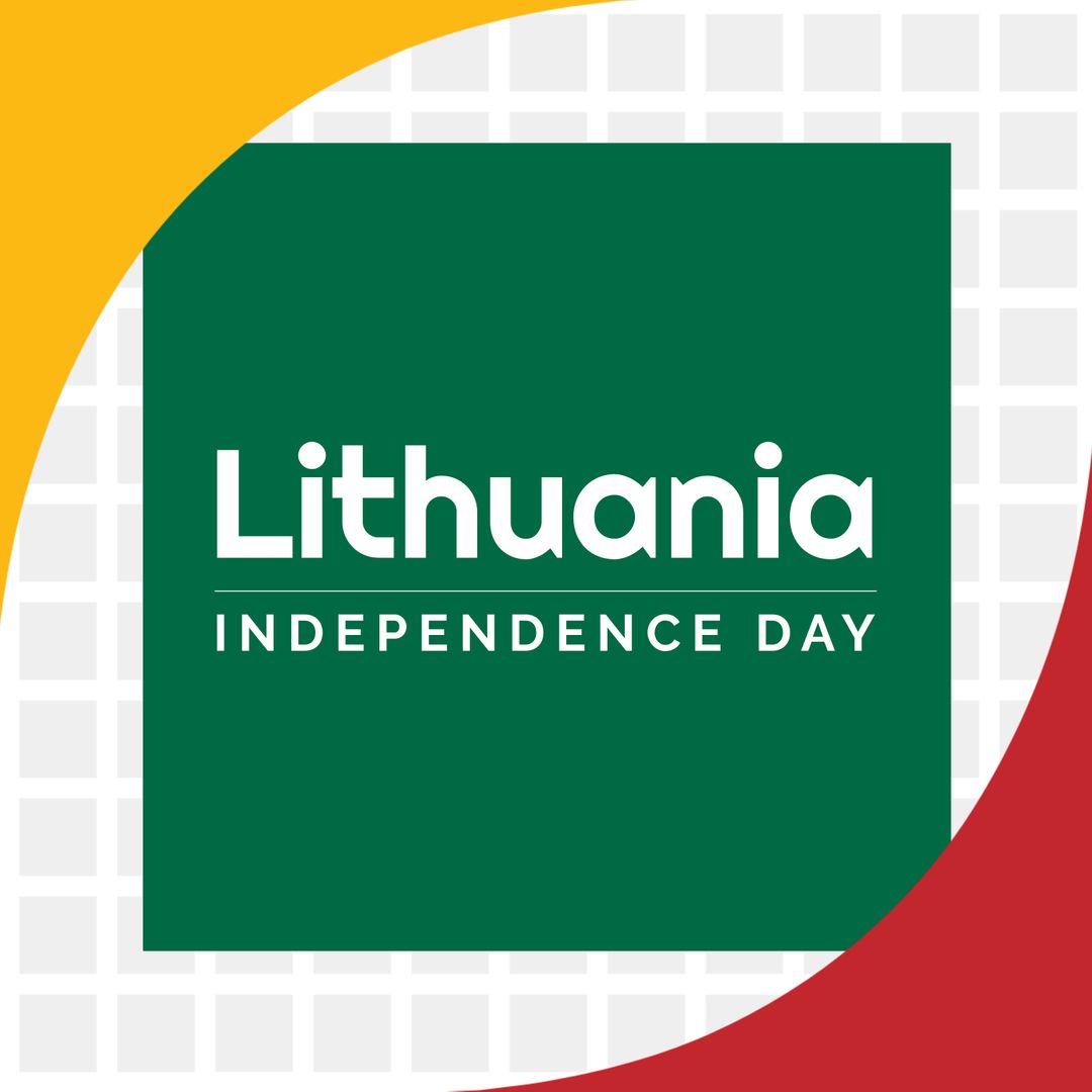 Lithuania Independence Day Celebration Graphic with National Colors