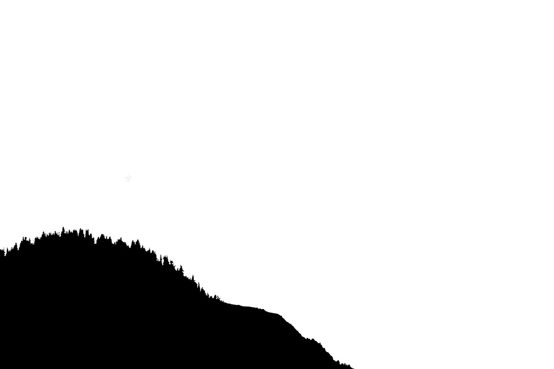 Silhouette Hill on Transparent Background Vector Illustration