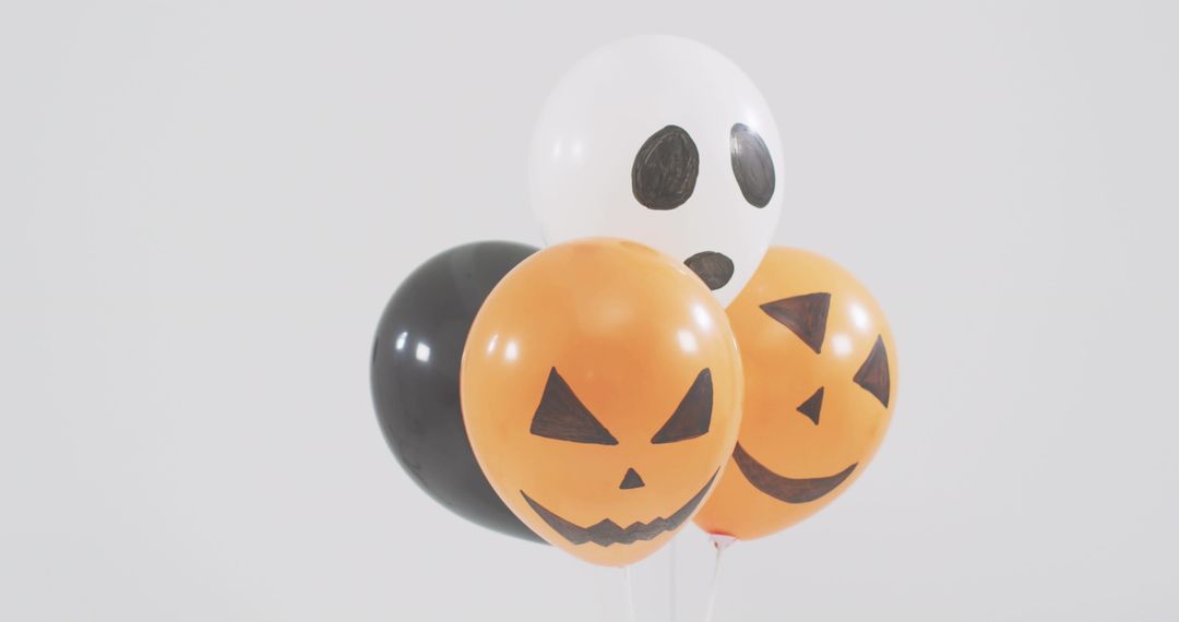 Halloween Balloons with Jack-o'-Lantern and Ghost Design