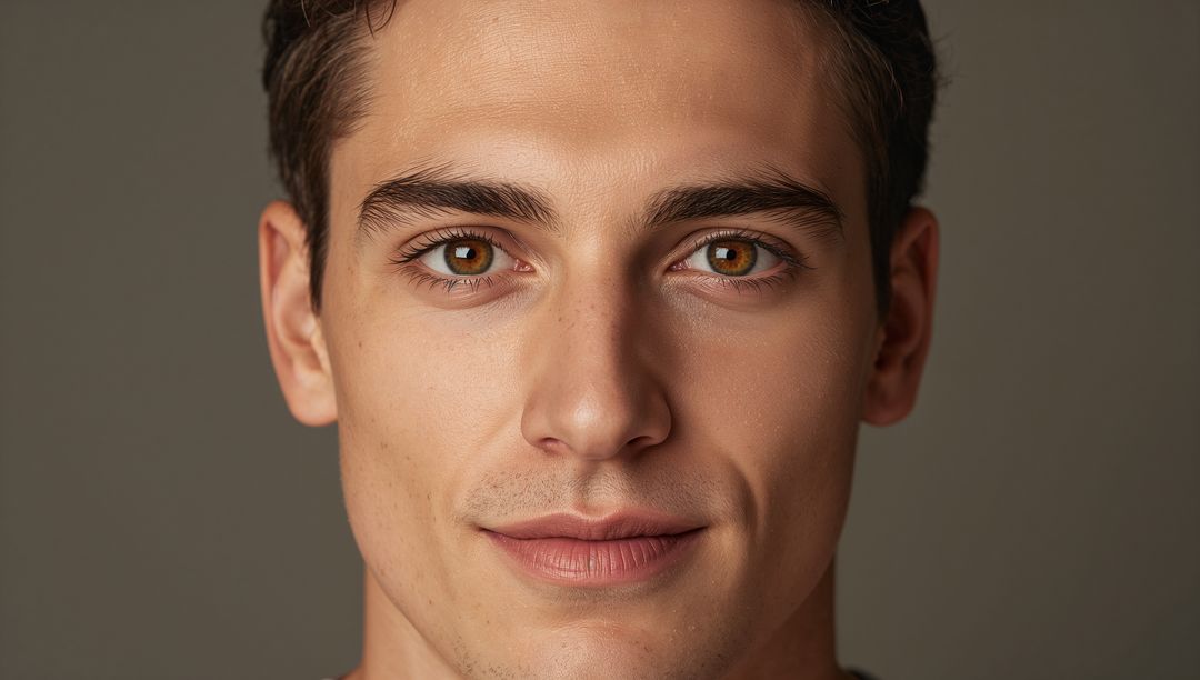 Handsome Male Portrait with Neutral Expression in Studio