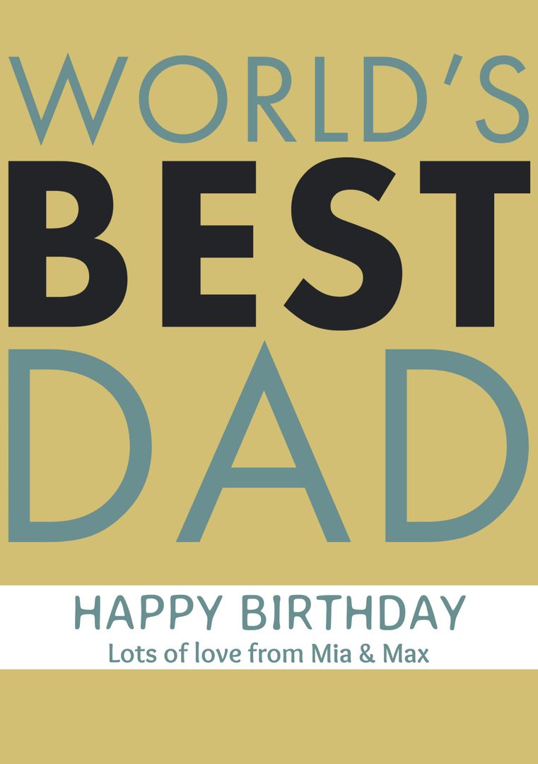 World's Best Dad Birthday Card Design with Bold Typography - Download Free Stock Templates Pikwizard.com