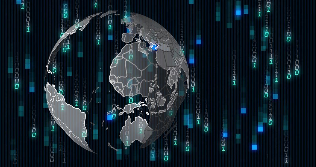 3D Globe with Binary Streams on Cyber Interface