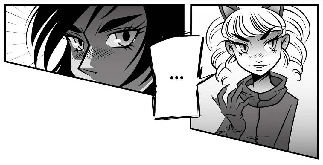 Dramatic Rivalry between Animated Women with Intense Expressions