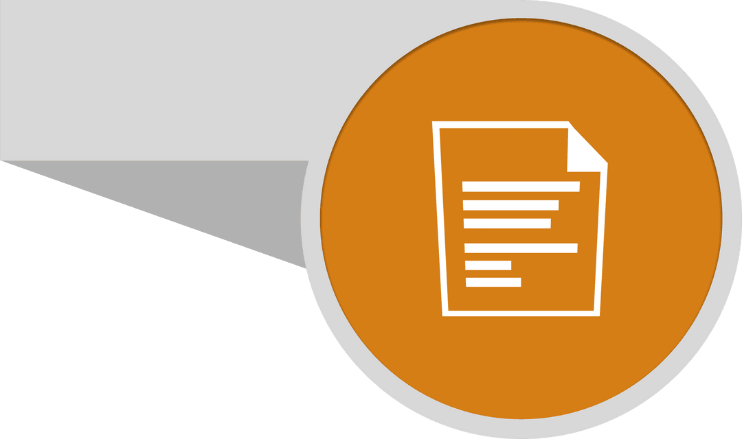 Transparent Document Icon Vector on Bold Circular Background