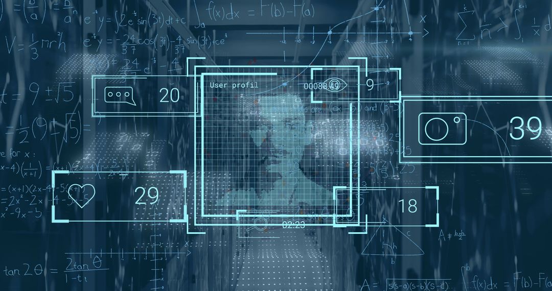 Digital Interface with 3D User Profile in Data Center - Free Images, Stock Photos and Pictures on Pikwizard.com