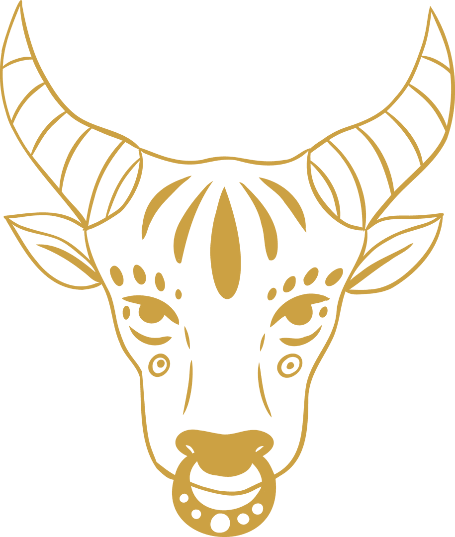 Abstract Green Bull Illustration on Transparent Background