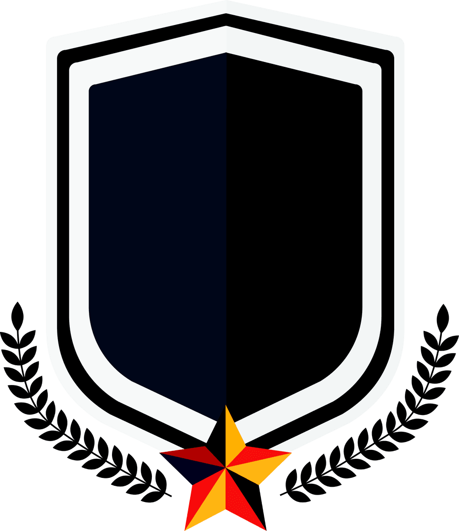 Geometric Abstract Shape with Star and Transparent Background