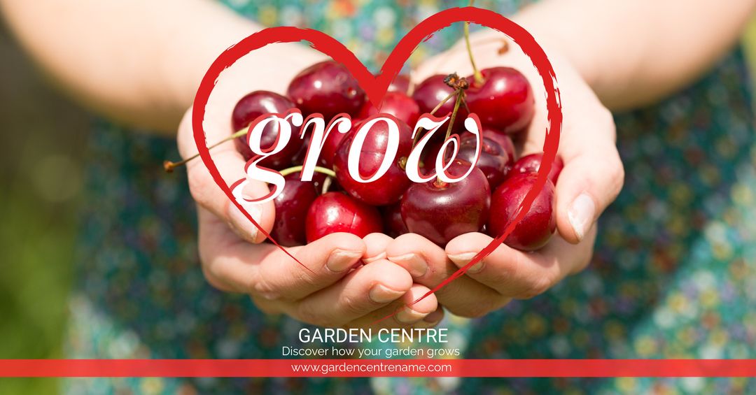 Nurturing Hands Holding Cherries Promoting Organic Growth