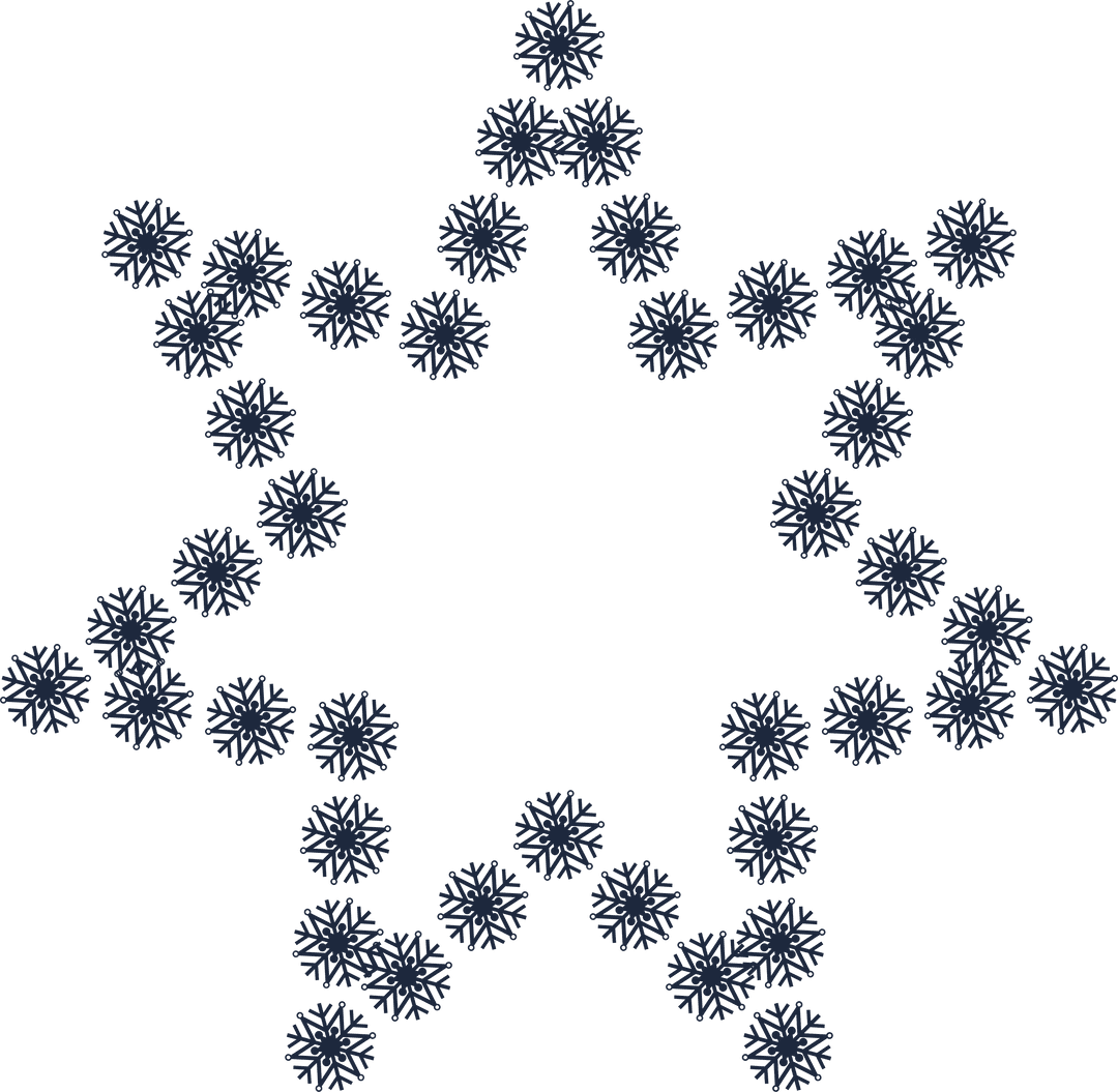 Snowflake Soirée: Iconic Star Pattern on Transparent Background