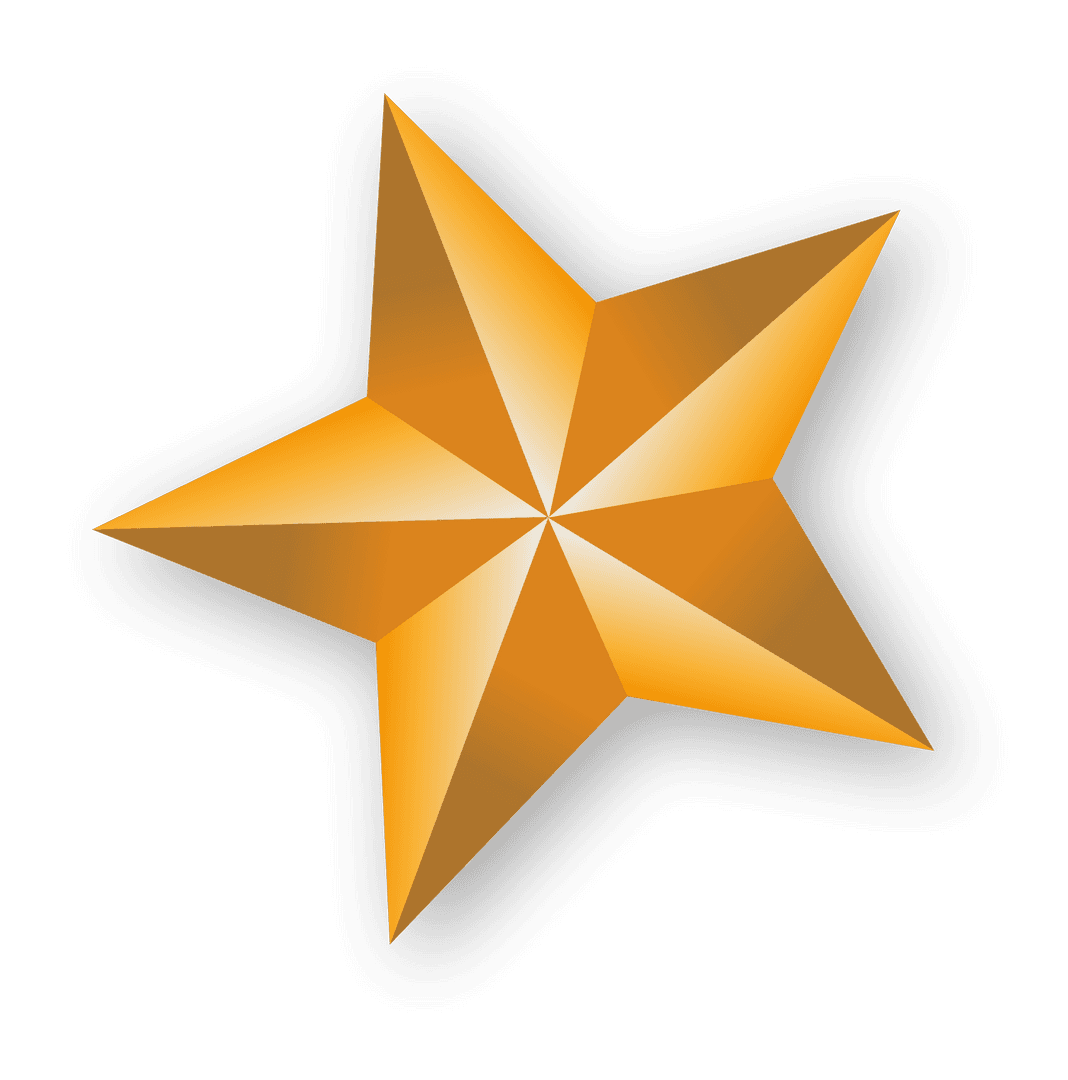 Transparent Yellow 3D Star Icon for Festive Designs