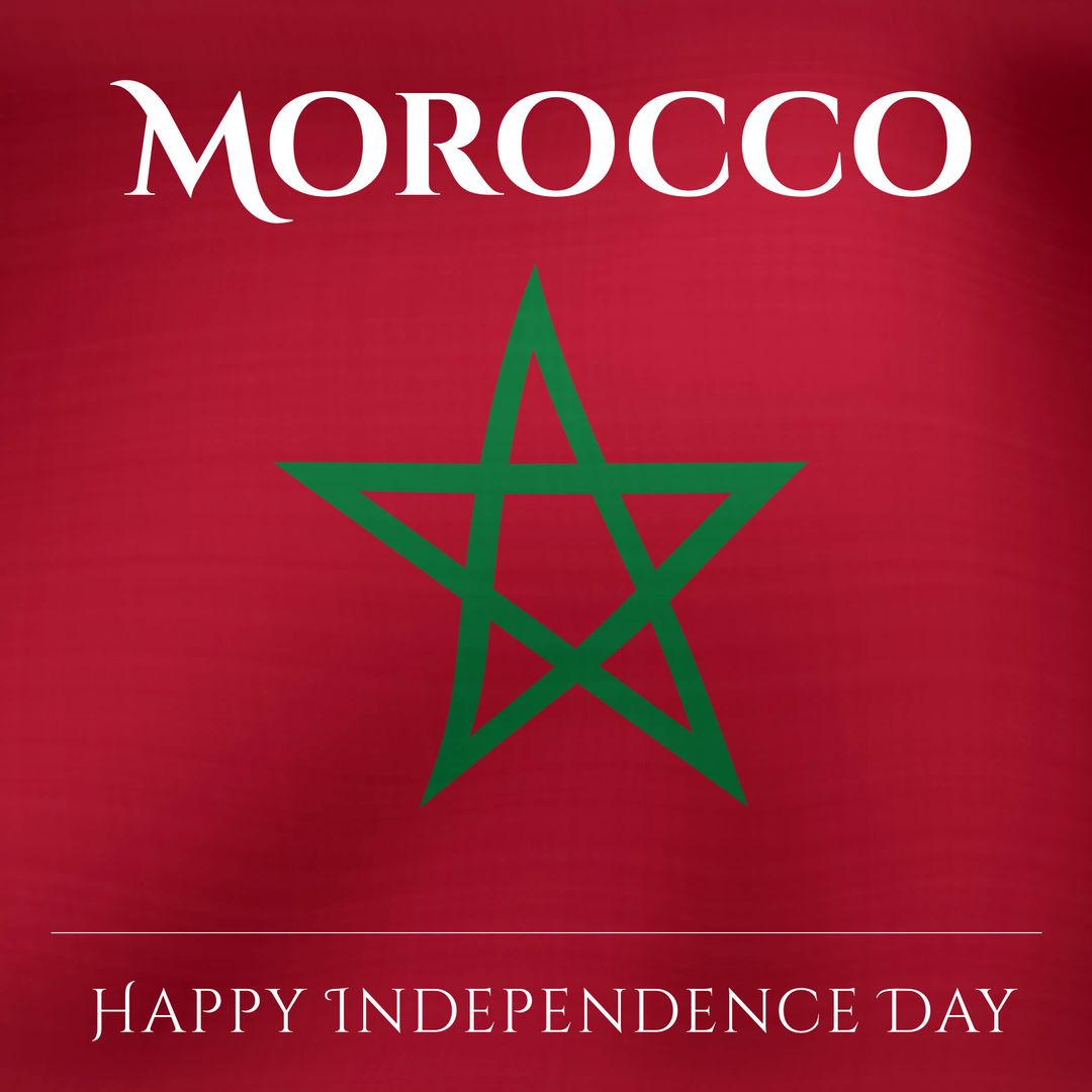 Morocco Independence Day Celebration Banner with Iconic Green Star