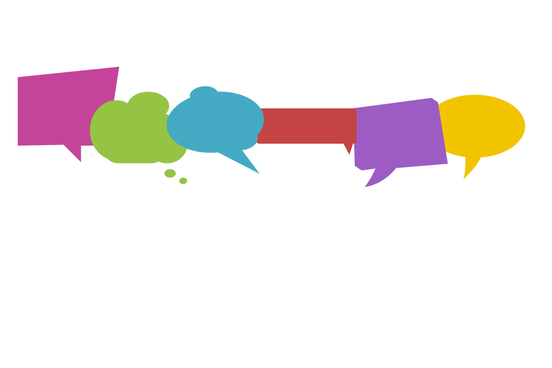 Colorful speech bubble collection on transparent background for communication design