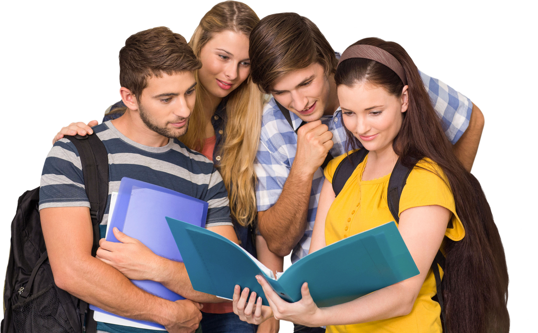 Group of Transparent Happy Students Holding Folders at College - Download Free Stock Images Pikwizard.com