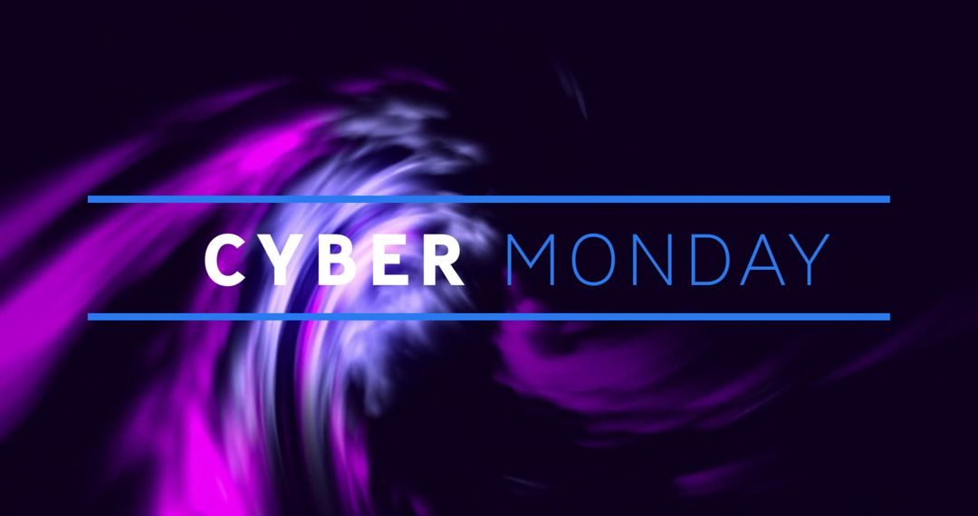 Modern Cyber Monday Banner with Purple Abstract Wave