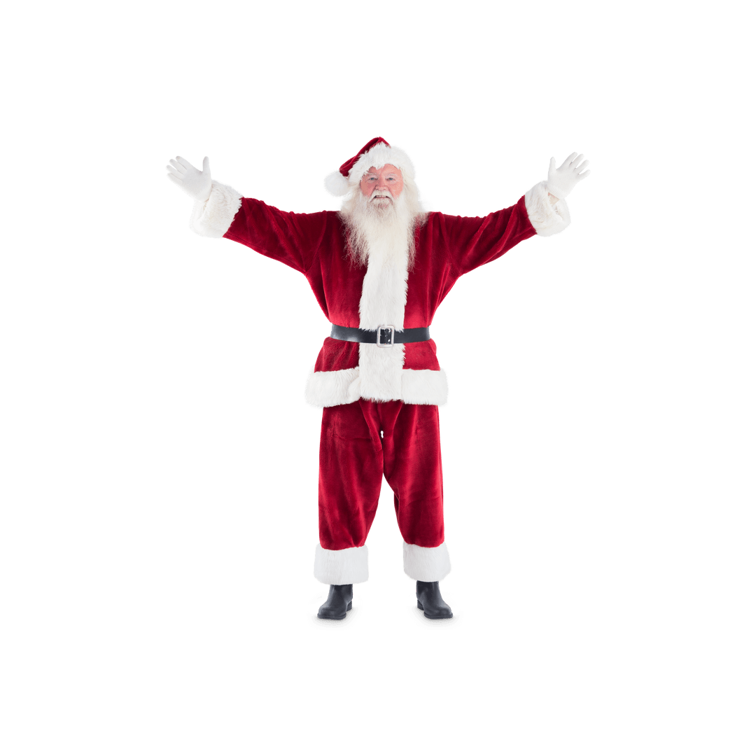 Cheerful Santa Claus Posed on Transparent Background