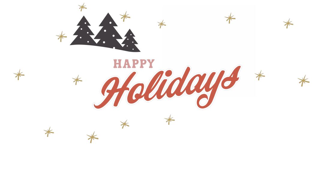 Minimalist Christmas Season’s Greeting with Trees and Stars