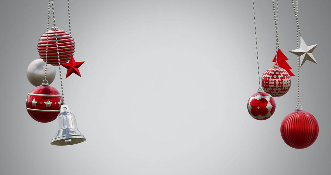 Christmas Baubles Hanging in Minimalist Style