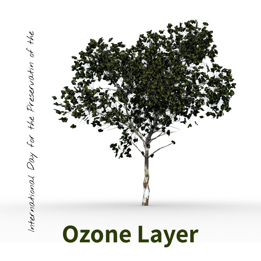 Abstract Tree Artwork Promoting Ozone Layer Preservation Awareness
