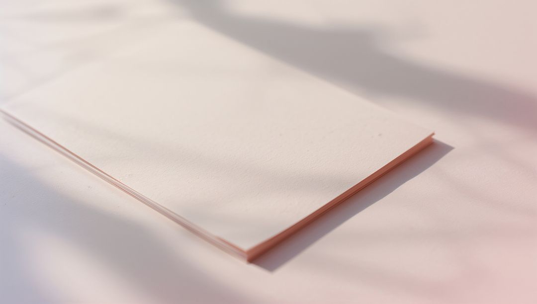 Minimalist Stack of Cream-Colored Paper with Soft Shadows